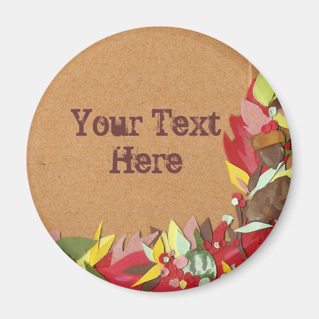 Imán de hojas de otoño - Personalizado (Frente)