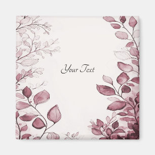 Imán de Hojas Rojas Modernas