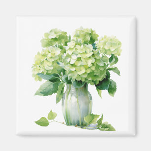 Imán de Hortensias Verdes