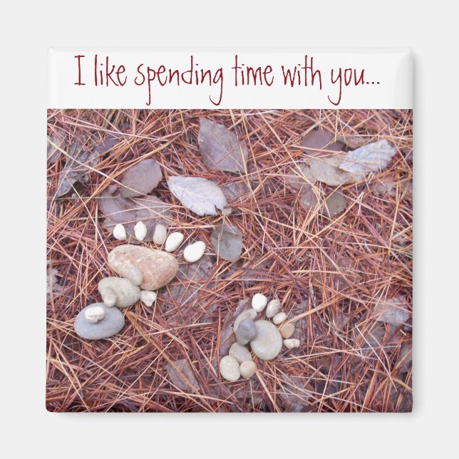 Imán de huella grande y pequeña (Frente)