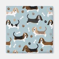 Imán de Huesos y Paws de Perro de la Colina Basset
