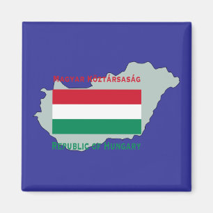 Imán de Hungría de la bandera y del mapa