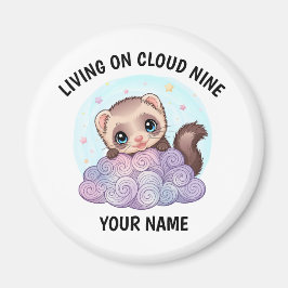 Imán de hurón adorable personalizado con texto per