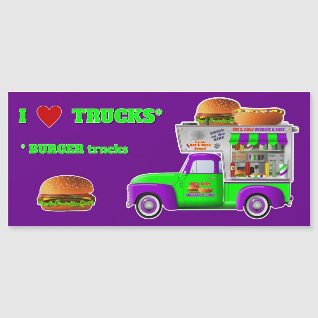 Imán de I Love Trucks (Camiones BURGER) (Anverso)