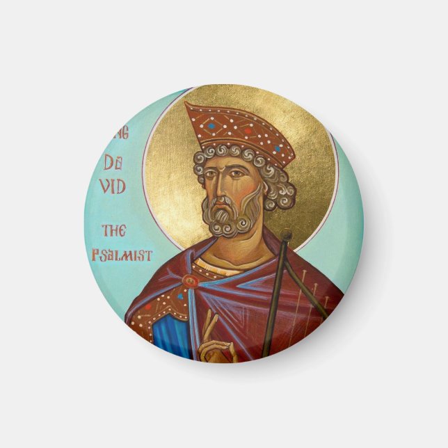 Imán de icono ortodoxo del rey David el Salmista (Frente)