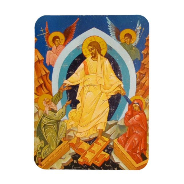 Imán de iconos ortodoxos de resurrección (Vertical)