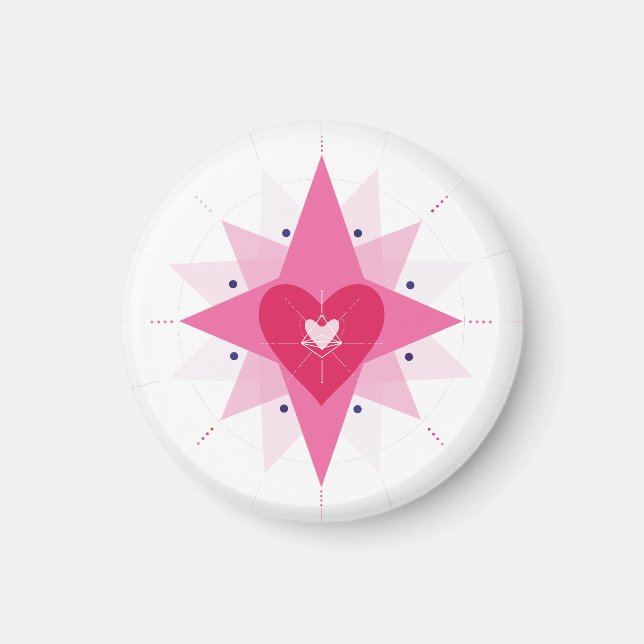 Imán de ilustración de corazón de boda de San Vale (Frente)