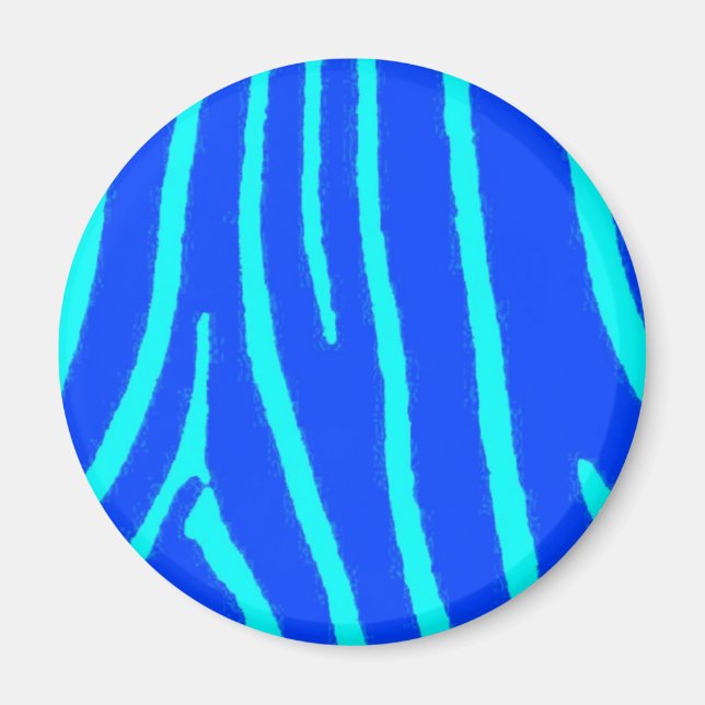 Imán de impresión de cebra azul (Frente)