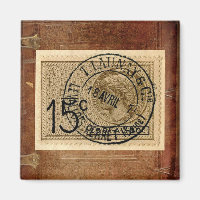 Imán de impresión de sello de posta antiguo de épo