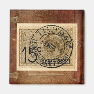 Imán de impresión de sello de posta antiguo de épo