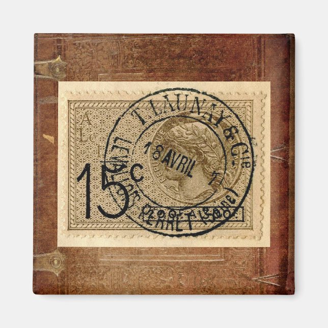 Imán de impresión de sello de posta antiguo de épo (Frente)