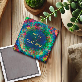 Imán de Inespiritividad Azul Personalizado de Flor