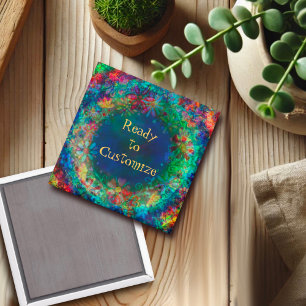 Imán de Inespiritividad Azul Personalizado de Flor