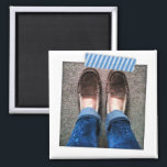 Imán de Instagram con cinta de washi de rayas azul<br><div class="desc">� 2birdstone 2014 todos los derechos reservados.</div>