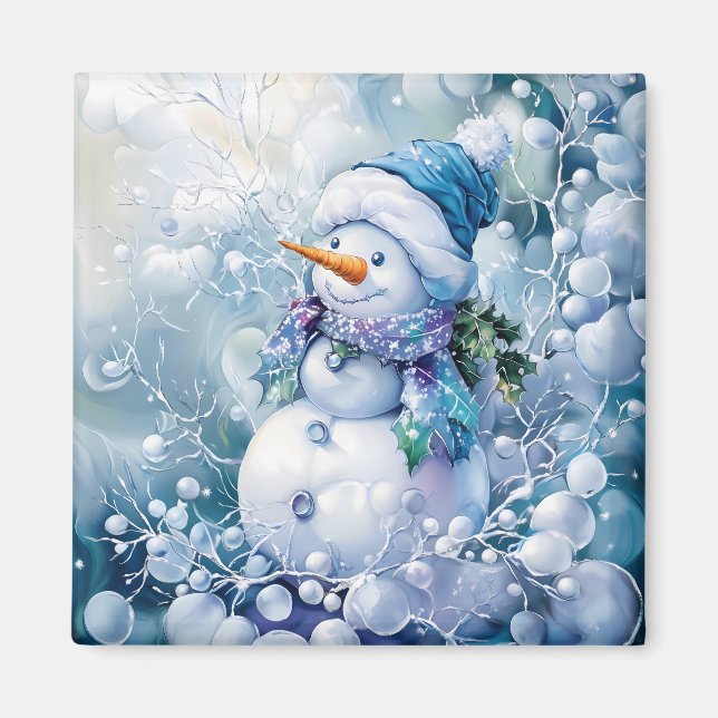 Imán de invierno azul (Frente)