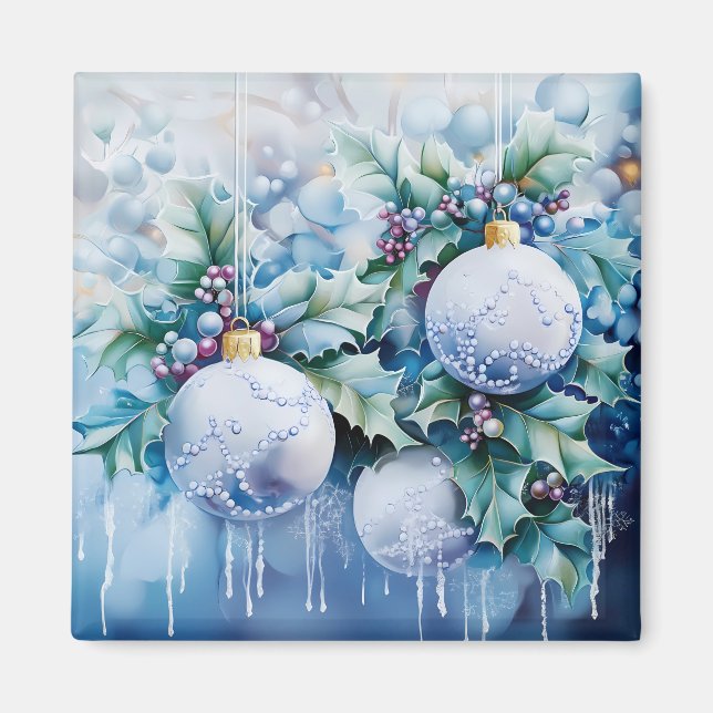 Imán de invierno azul (Frente)