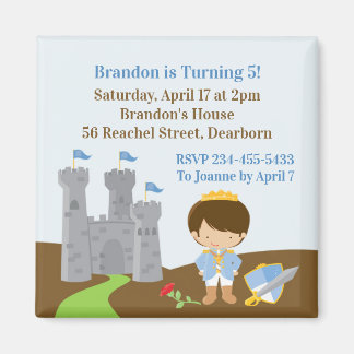 Imán de invitación a fiesta de cumpleaños de Princ