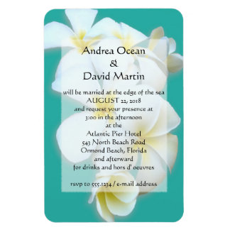 Imán de invitación a la boda de Plumeria de la Lag