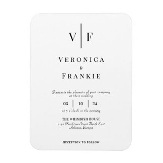 Imán de invitación a la boda minimalista