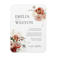 Imán de invitación a la boda otoñal bohemio