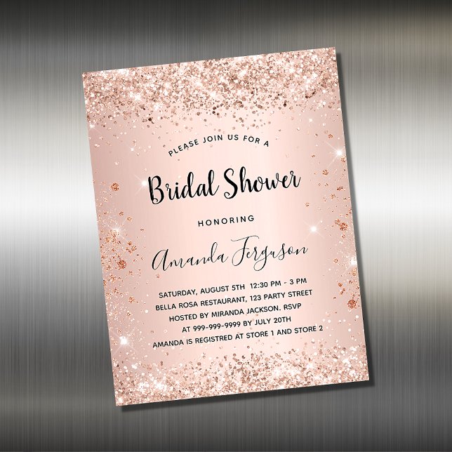 imán de invitación a la ducha de novia de oro Rosa (Subido por el creador)