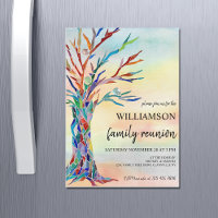 Imán de invitación a la reunión de familia de árbo