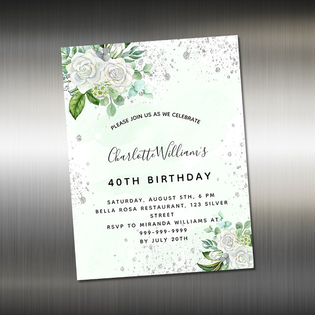 Imán de invitación a la vegetación floral de plata (Subido por el creador)