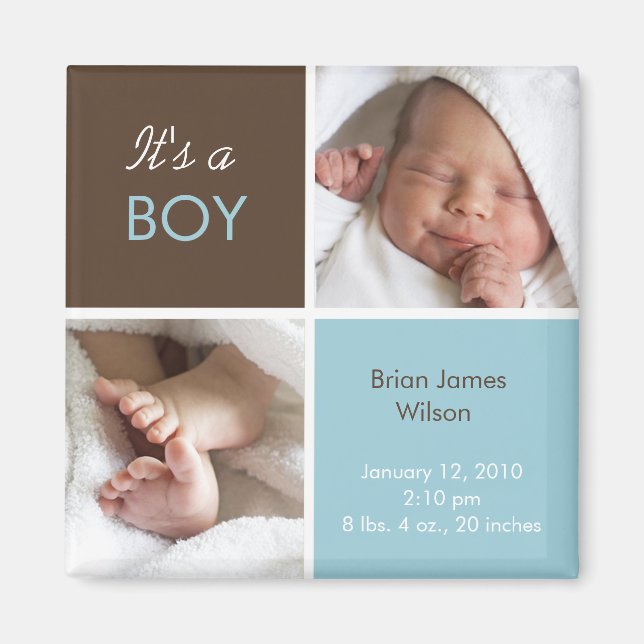 Imán de Invitación Baby Boy (Frente)