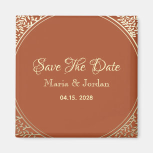 Imán de invitación de boda de terracota para guard
