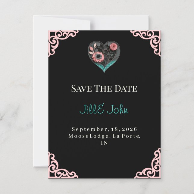 Imán de Invitación de Boda para Guardar la Fecha (Anverso)