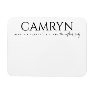 Imán de Invitación de foto de nacimiento tipo negr