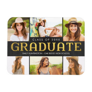 Imán de Invitación de graduación brillante en el f