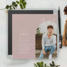 Imán de Invitación de Graduación con Foto Minimali