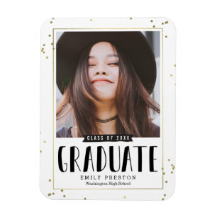 Imán de Invitación de graduación de Moda burbujean
