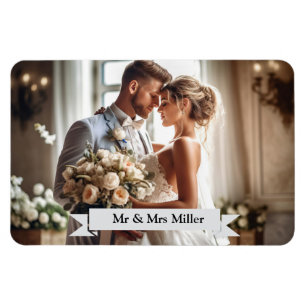 Imán de Invitación fotográfica de boda personaliza