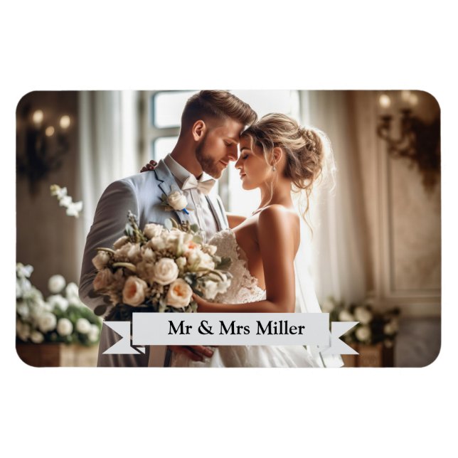 Imán de Invitación fotográfica de boda personaliza (Horizontal)