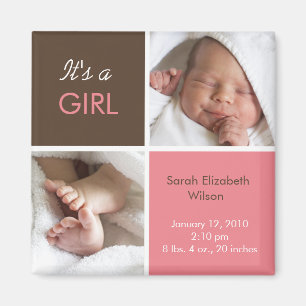 Imán de Invitación para niñas bebés