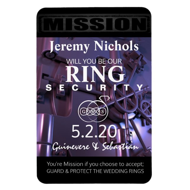 Imán de invitación para portador de anillo (Vertical)