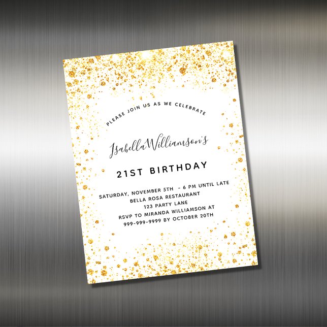 Imán de invitación para purpurinas de oro blanco d (Subido por el creador)