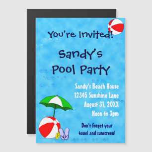 Imán de invitación personalizada para fiesta en la