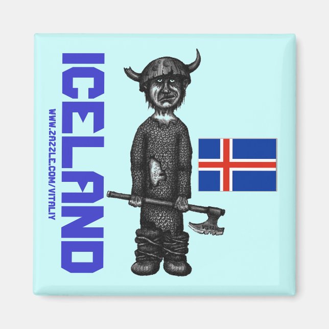 Imán de Islandia con visión divertida (Frente)