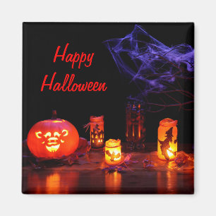 Imán de Jack-O-Lantern y velas