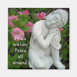 Imán de jardín de Buda pacífico – Texto Zen editab