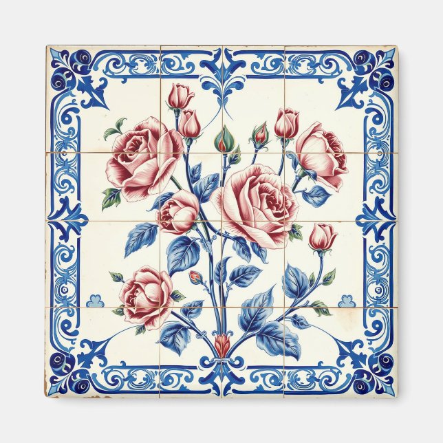 imán de jardín de rosas (Frente)