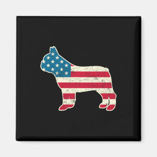 Imán De Julio Bandera Francesa De Estados Unidos Bulldo
