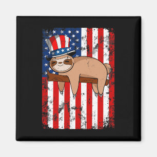Imán De Julio Cute Sloth Independencia De La Bandera Es