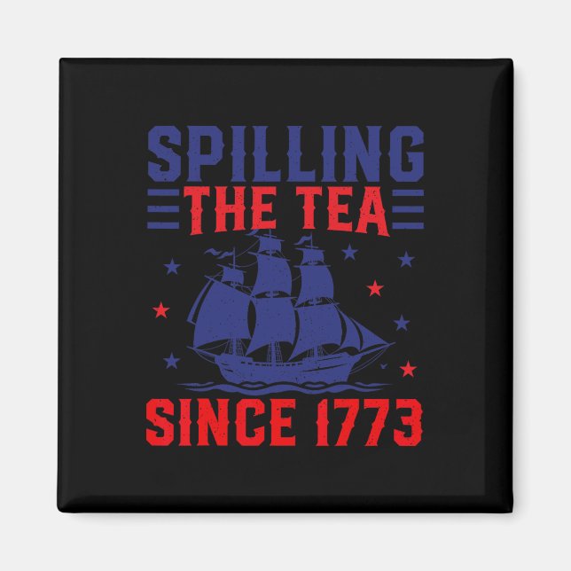 Imán De Julio Derramando El Té Desde 1773 (Frente)