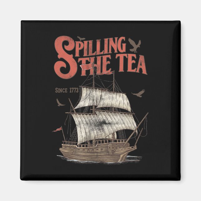 Imán De Julio Derramando El Té Desde La Enseñanza De Hi (Frente)