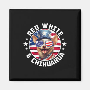 Imán De Julio Perro Funny Red Patriótico1