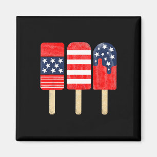 Imán De Julio Popsicle Red White Blue American Flag Pat